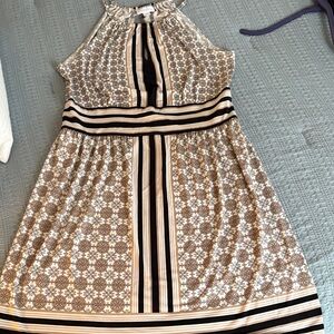 Geometric Patterned Sleeveless Dress